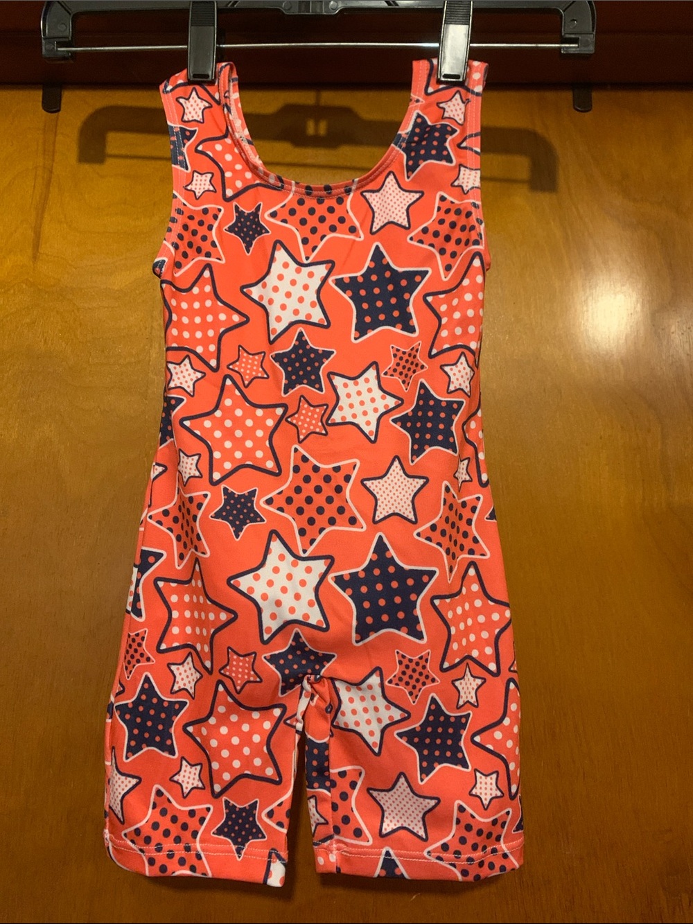 NWOT Phineein Size 3T Orange and Blue Stars Leotard